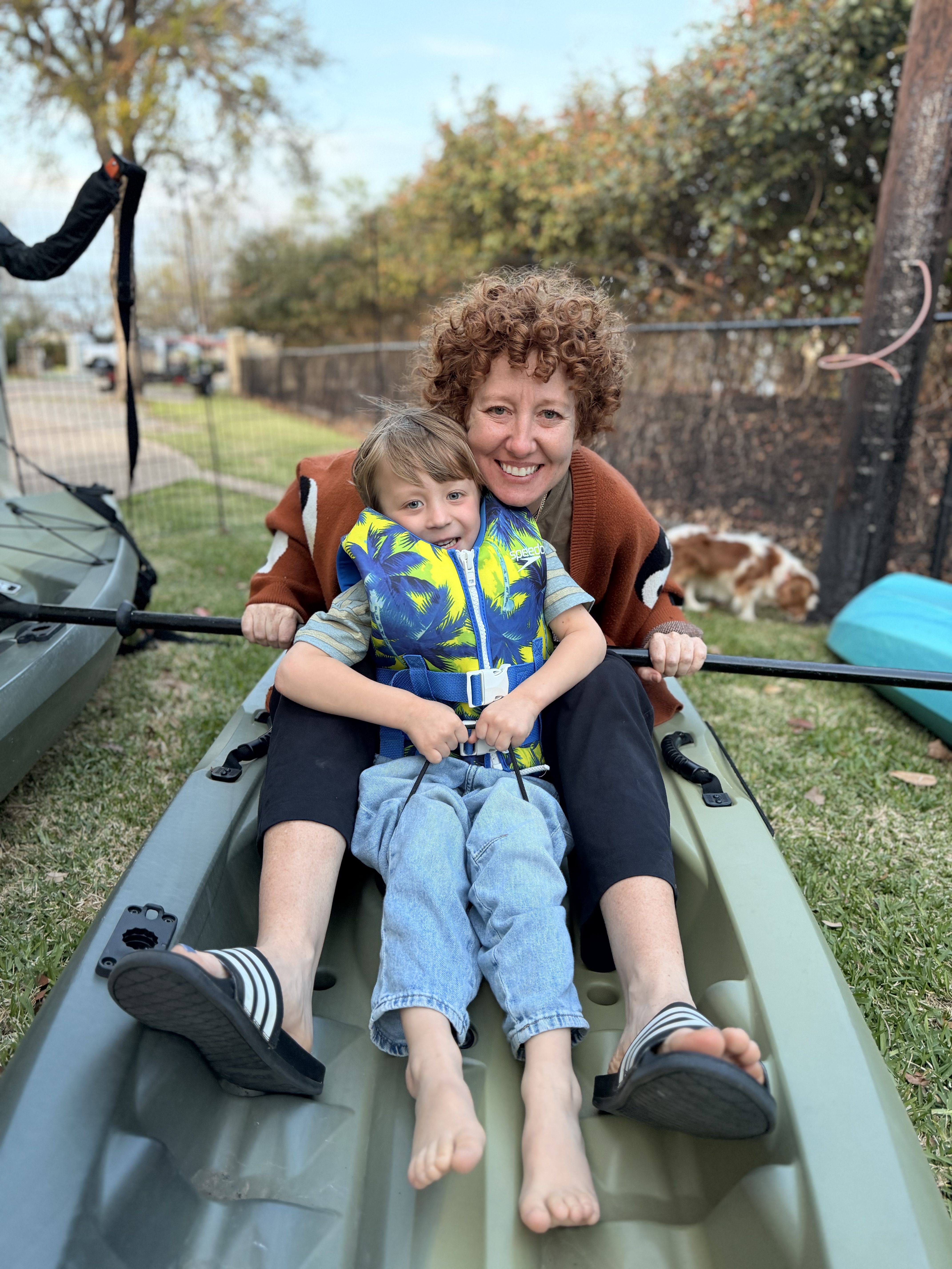 Laura and Gus in the kayak