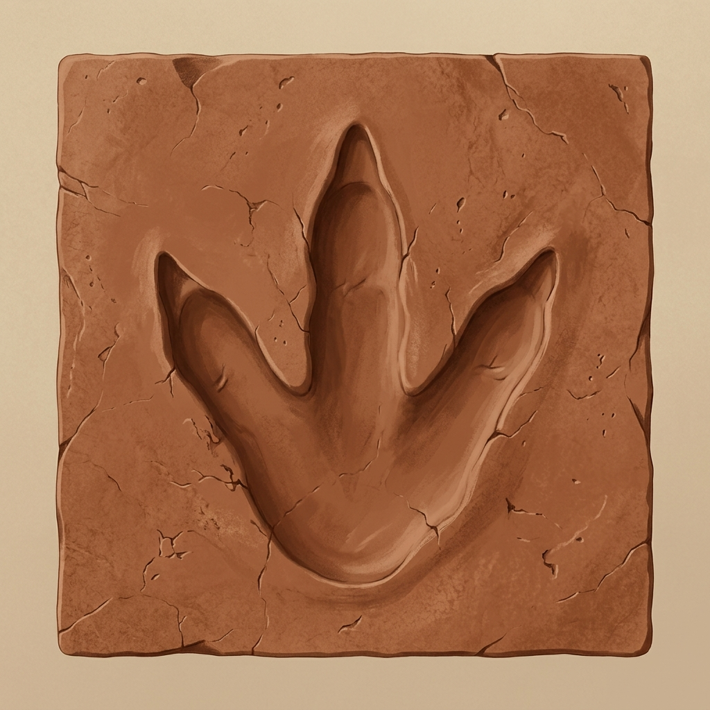 Theropod track impression