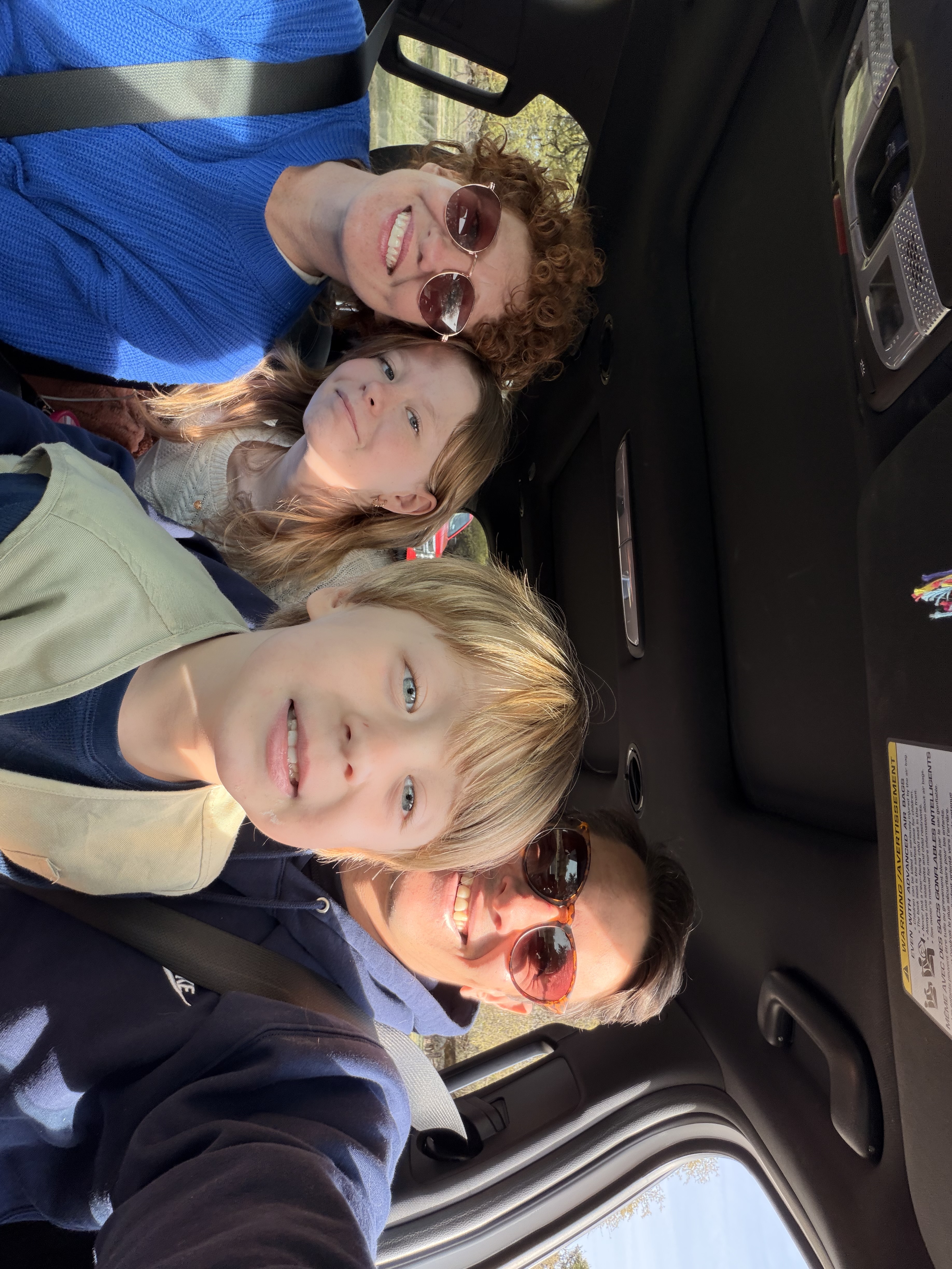 Johnson family car selfie during the Fossil Rim self-drive safari